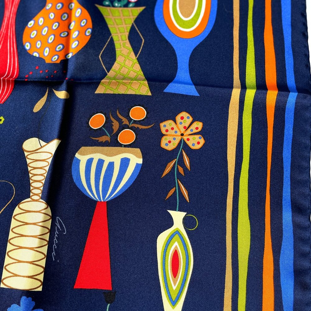 NWT Gucci Silk Scarf – Colorful Vase Print | Made in Italy - Picture 5 of 15